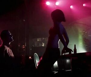 Striptease moment of Olivia Wilde who moves body on man's lap and moans for money