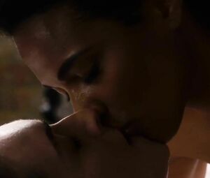 Sweet and sexy black MILF Freema Agyeman bangs white charmer with the thick strapon