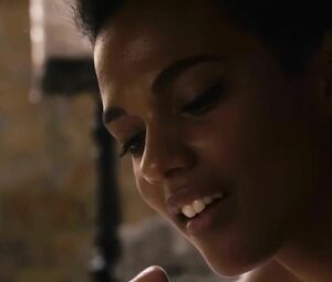 Sweet and sexy black MILF Freema Agyeman bangs white charmer with the thick strapon