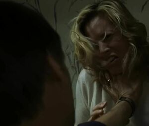 Thoughtless MILF has something wet between legs that needs to be humped on stairs in Blind