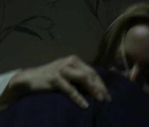 Thoughtless MILF has something wet between legs that needs to be humped on stairs in Blind