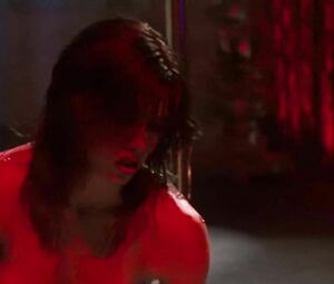 Jessica Biel dances but man watches her and waits in private room in Powder Blue (2009)