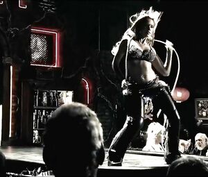 Sin City erotic scene with participation of Jessica Alba with lasso performing striptease
