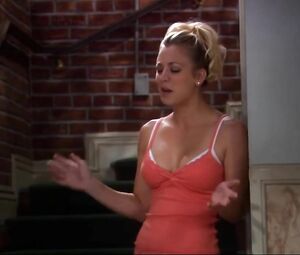 Shameless scenes from sitcom where Kaley Cuoco demonstrates boobies as much as possible