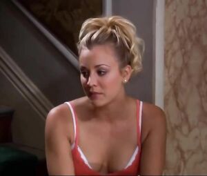 Shameless scenes from sitcom where Kaley Cuoco demonstrates boobies as much as possible