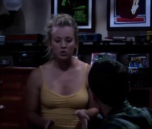 Shameless scenes from sitcom where Kaley Cuoco demonstrates boobies as much as possible