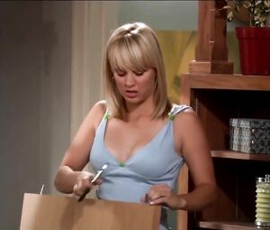 Shameless scenes from sitcom where Kaley Cuoco demonstrates boobies as much as possible