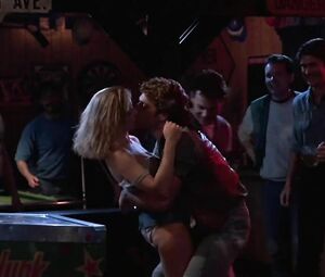 Sexy blonde is penetrated by several men in obscene scene from The Accused (1988)