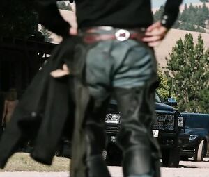 Kelly Reilly's tits make cowboy pay attention to them and fuck the twat in Yellowstone