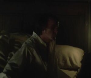 In Secret scene where man with long hair makes it with Elizabeth Olsen and she cums (2013)