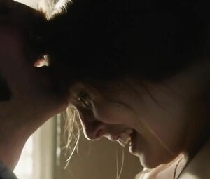 In Secret scene where man with long hair makes it with Elizabeth Olsen and she cums (2013)