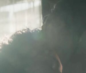 In Secret scene where man with long hair makes it with Elizabeth Olsen and she cums (2013)