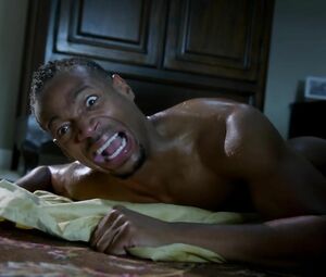 Black guy is very gentle with unstoppable nympho Jaime Pressly in Haunted House 2
