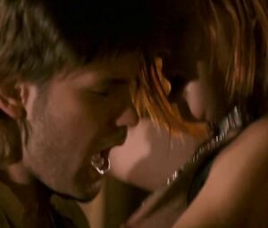 Sex scene with participation of sexy Kristanna Loken fooling around with the lover