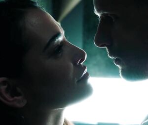 Man entices Natalie Martinez and finally hooks up with her in elevator in Into the Dark