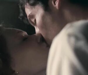 Guy can't believe he thrusts cock into Charlotte Spencer's snatch in TV series Glue