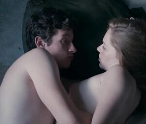 Guy can't believe he thrusts cock into Charlotte Spencer's snatch in TV series Glue