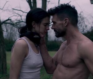 Nude and sex moments of skinny sexual pervert Margaret Qualley from Donnybrook (2018)