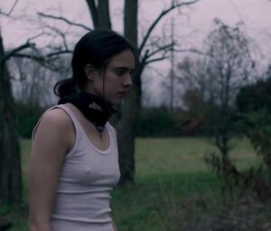 Nude and sex moments of skinny sexual pervert Margaret Qualley from Donnybrook (2018)