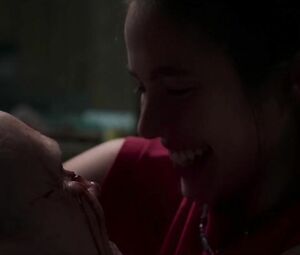 Nude and sex moments of skinny sexual pervert Margaret Qualley from Donnybrook (2018)