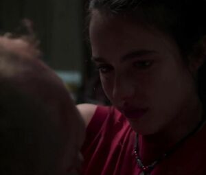 Nude and sex moments of skinny sexual pervert Margaret Qualley from Donnybrook (2018)