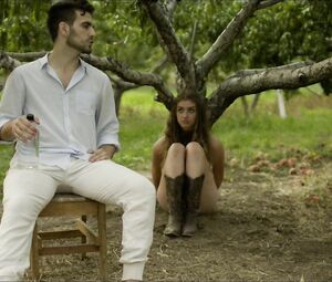 Morgan Taylor Campbell displays her sexy bush in The Orchard (2016)